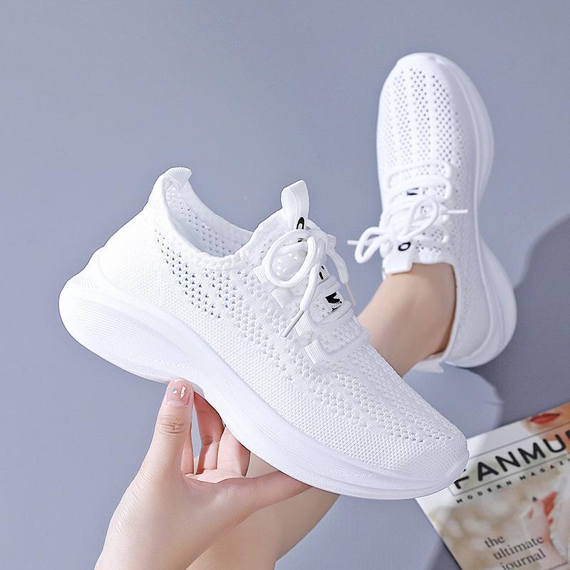 Flying woven shoes summer tide breathable single net fashion sports leisure lightweight comfortable shoes flat-soled soft-soled shoes running shoes