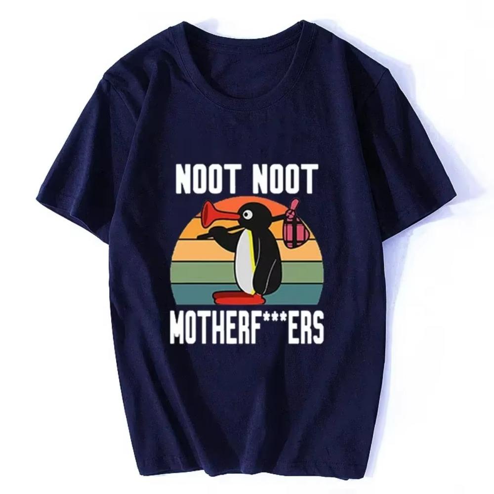 Noot Noot Pingu Kawaii Аниме Футболка Мультфильм Забавный Пингвин Графический Топы Женщины Мужчины Повседневный Оверсайз Футболка Мальчик Девочка Милая Футболка