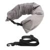 Подушка для шеи дорожная набивная с регулируемым ремешком U-образной формы мягкая компактная набивная дорожная подушка сумка для хранения серая