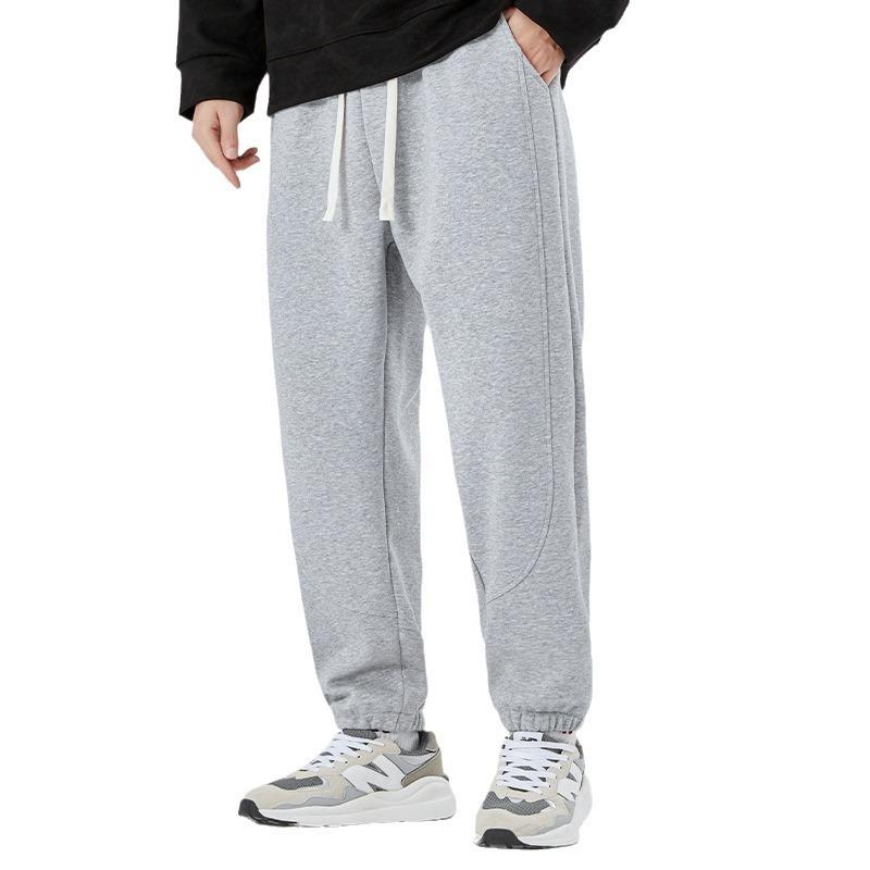 Gray Pants Men's Spring and Autumn Trend New Trousers Versatile Leggings Sweatpants Loose Boys Sports and Leisure Large Size