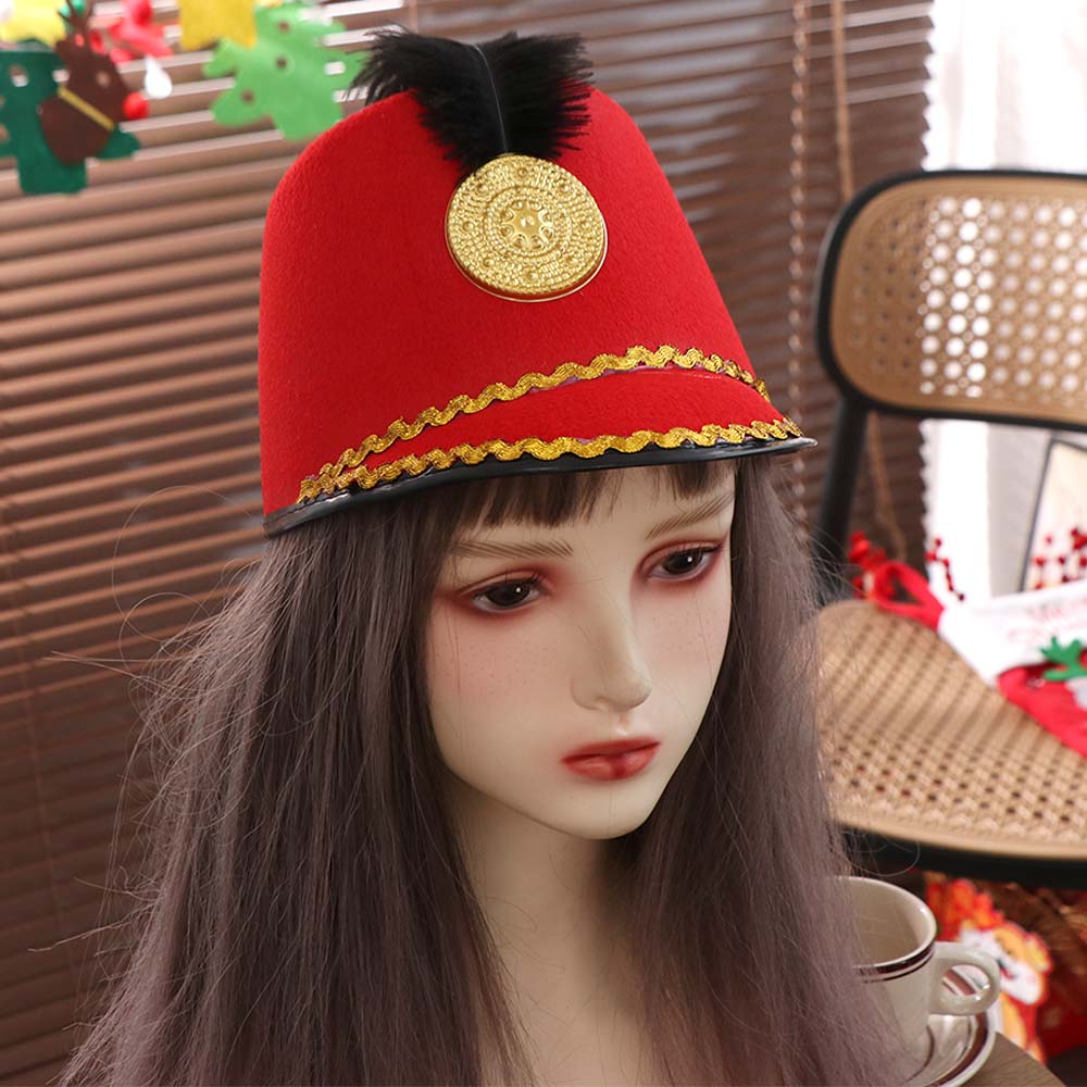 Vintage Knight Marching Band Hat Dress Up Drum Major Hat Stylish Hat Uniform Hat Cosplay Carnival