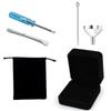 Luxury Velvet Jewelry Box Set with Accessories: Includes Black Pouch, Flathead Screwdriver, and Small Funnel