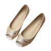 2024 Summer Women SHoes Deep Toe Gold Sequin Flat Shoes Non-slip Pregnant Womens Shallow PU Leather Loafers Chaussure Femme