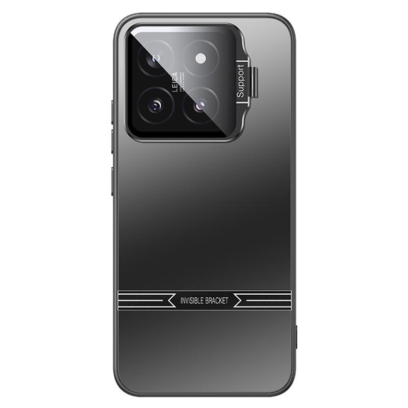 Phone Case for Xiaomi 14 Pro Matte PC+TPU Cover with Lens Frame Kickstand