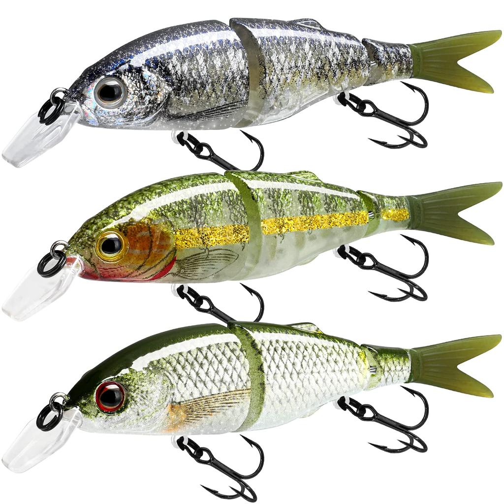 TRUSCEND Swimbait High Strength Metal Glide Bait Crankbait Split Bass Fishing Lure for Saltwater Freshwater Slowly Sinking Hard Lure for Bass
