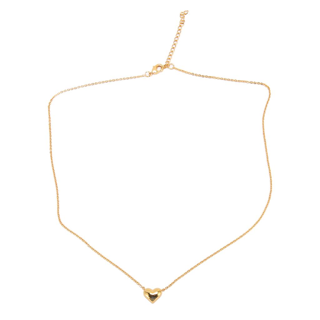 Women Necklace Heart Shape Pendant Gold Plating Fashionable Lady Necklace for Daily Party Dating