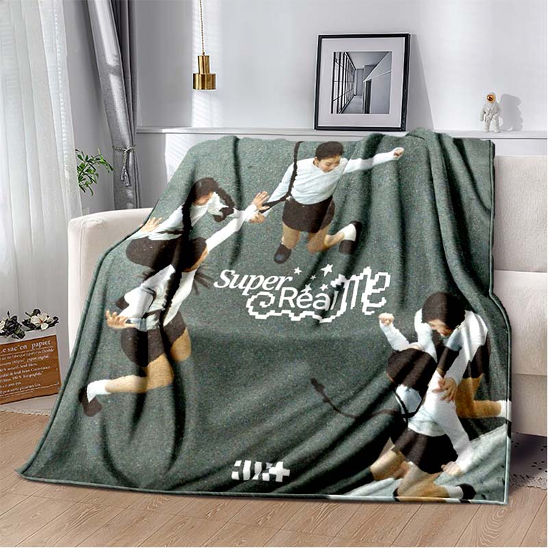 3D Printed Flannel Blanket I-ILLIT Combo K-POP Home Sofa Bed Blanket | Birthday Gift, Customizable