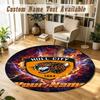 Round Rug Custom NameHull City Pattern Non Slip Carpet Home Floor Decor