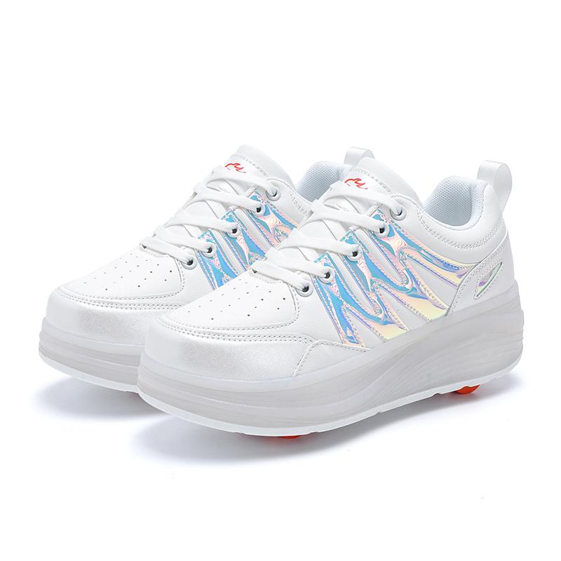 Четырехколесные детские туфли Heely с колесами, спортивная обувь с зарядкой через USB, светодиодная спортивная обувь для девочек, роликовые коньки