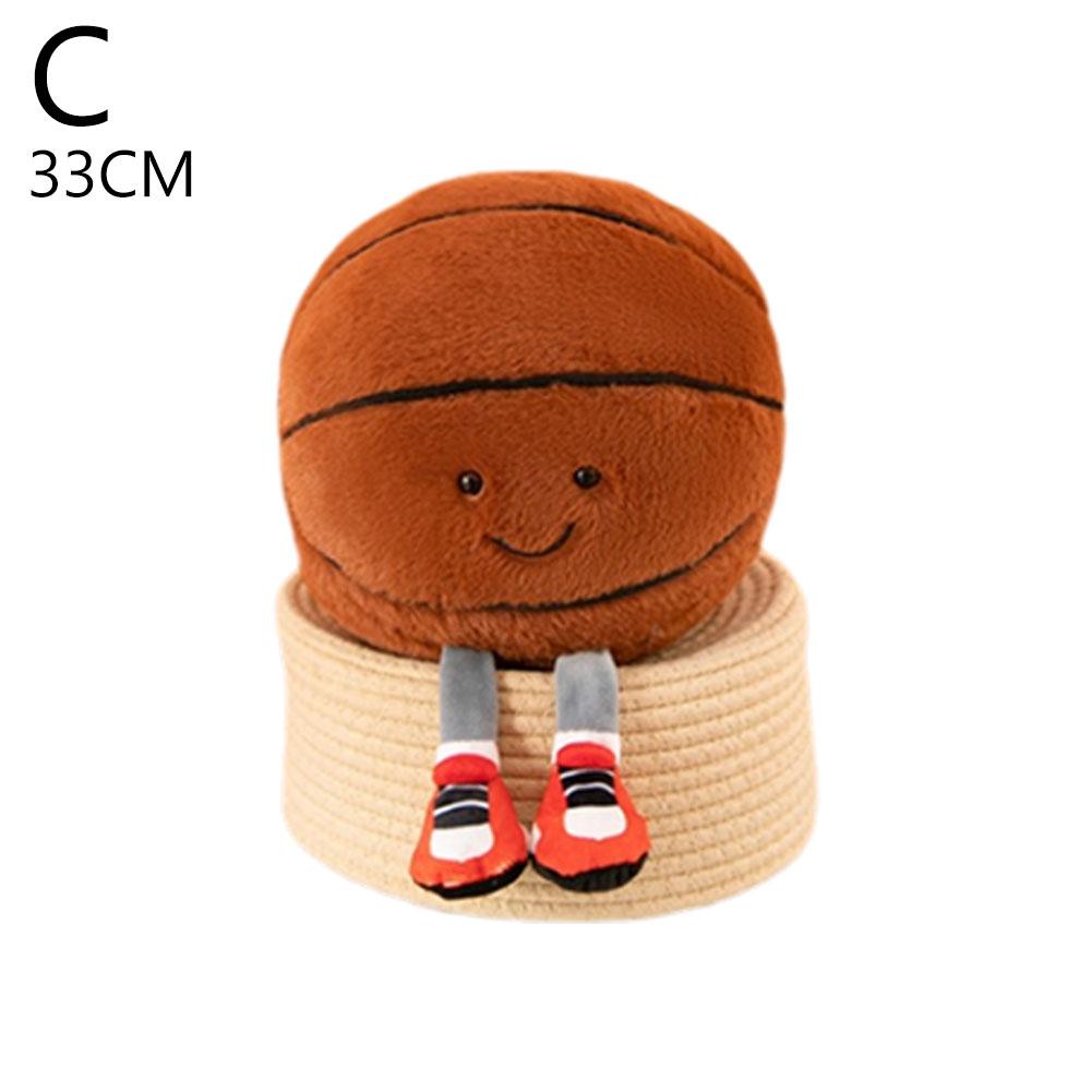 25/33cm Creative Football With Foot Plush Toy Doll Children Decorate Room Cute Basketball Fun Volleyball Soft Pillow