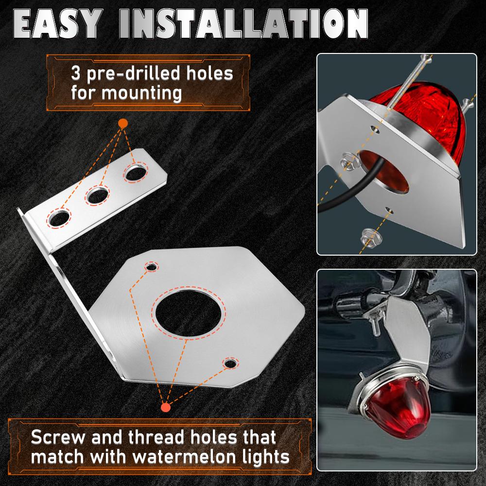 2PCS Watermelon Light Mount Brackets Stainless Steel Truck Trailer RV Campers Bus Mirror Turn Signal Angled Bracket Holder