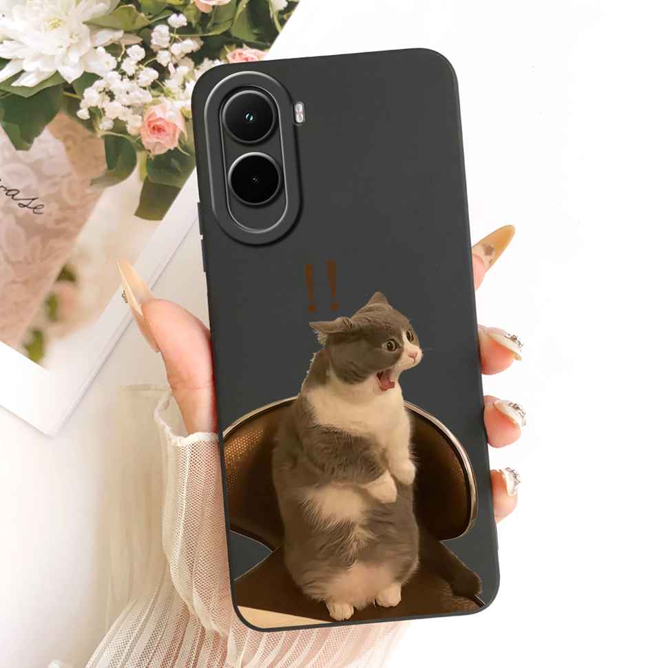 Silicone Case For Xiaomi Poco M7 4G Case Cute Cat Flowers Soft Slim Phone Cases For Xiaomi Poco M7 PocoM7 4G Cover Bumper