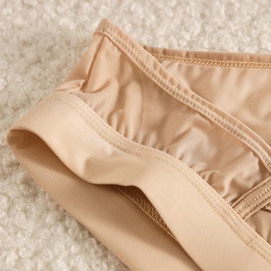 Men Briefs Mid-rise Side Opening Design Tight Cut Panties Solid Color Ice Silk Thin Perspective Breathable Smooth Underwear