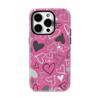 Розовый чехол-сердце с граффити для IPhone 17 16 15 14 13 Pro Max Plus, для магнитного, однослойный, двухслойный, прочный чехол