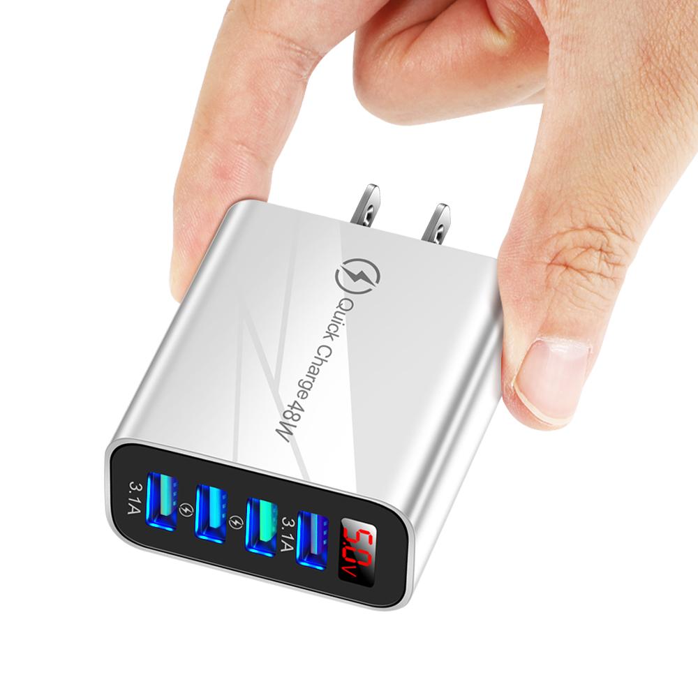4 USB в режиме реального времени с переменной частотой ЖК-цифровой дисплей зарядное устройство для телефона адаптер 5 В 48 Вт блок питания быстрое зарядное устройство для мобильного телефона