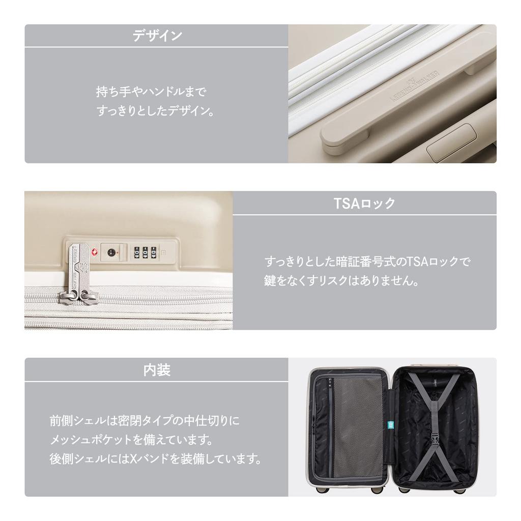 Чемодан для переноски на молнии, легкий, размер S, удлинительные ролики [Legend Walker] (с функцией/ручная кладь/двойной (35-42 [МОНОТОН/Синий] <5520-49-BL>