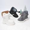 Winter Children's Boots Baby Black Snow Boots Velcro Soft Soled Warm Cotton Shoes for Boys and Girls