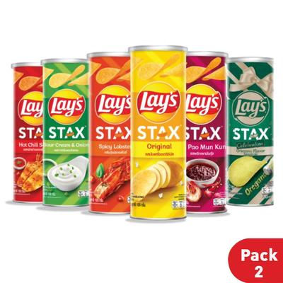 Lay's Картофельные чипсы Stax, Тайский вкус, Тайская закуска, 105 г (Упаковка из 2 шт.)