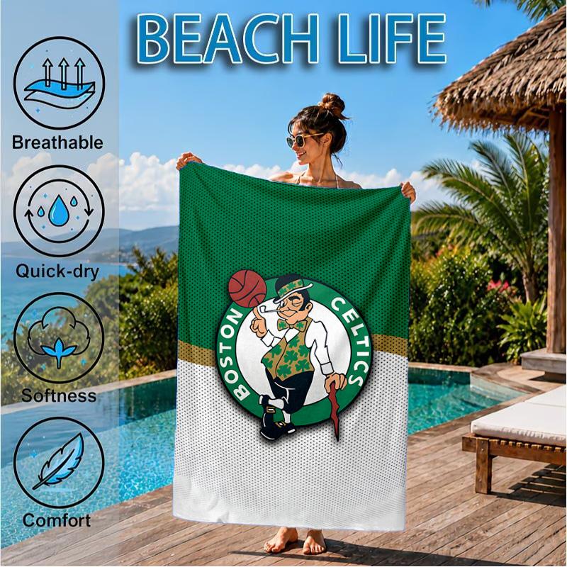 Boston-Celtics Logo Beach Towel, Microfiber Beach Towel, Perfect For Pool, Beach, Travel, Home Decor Beach Party Fan gifts