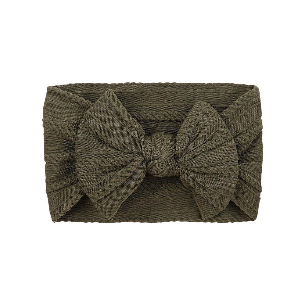 Ribbed Infant Turban Headwear Nylon Bows Baby Headband New Baby Headband Infant