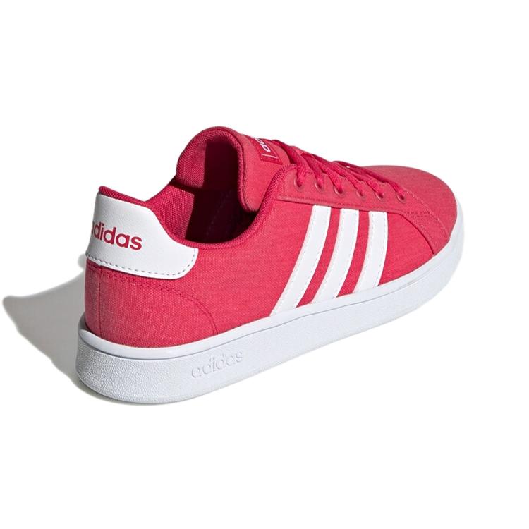 Adidas Neo GRAND COURT K Canvas Abrasion Resistant Low top Skateboard Shoes Pink Kids' FW3177