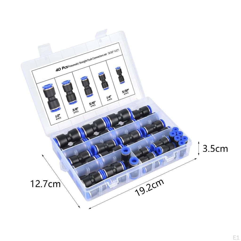 40 шт. прямых нажимных соединителей 5/32 1/4 5/16 3/8 1/2 для воздушных шлангов