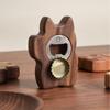 Wooden Fortune Cat Bottle Opener Lucky Magnetic Cap Remover Decoration Kitty Fridge Magnet  Gift