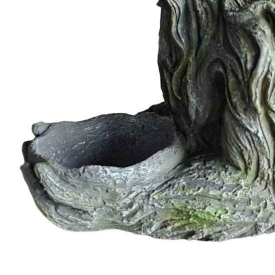 Лицо дерева кормушка для птиц скульптура Старик на дереве держатель для семян птиц погодоустойчивая уличная кормушка для птиц для сада патио двора украшение