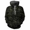 Trendy Men's Hoodie Printed Camouflage Patterns Digital Printing Casual Long Sleeved Hooded Thick Fabric Tops