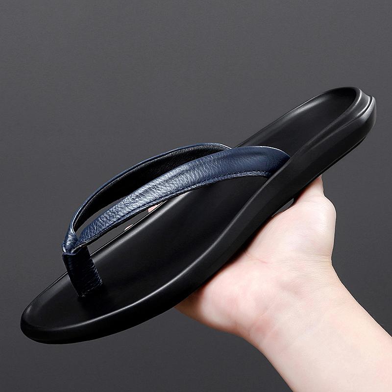 Модные новые мужские шлепанцы из натуральной кожи, уличные летние модные мужские шлепанцы, дышащие мужские повседневные туфли, сабо, мужская ленивая обувь