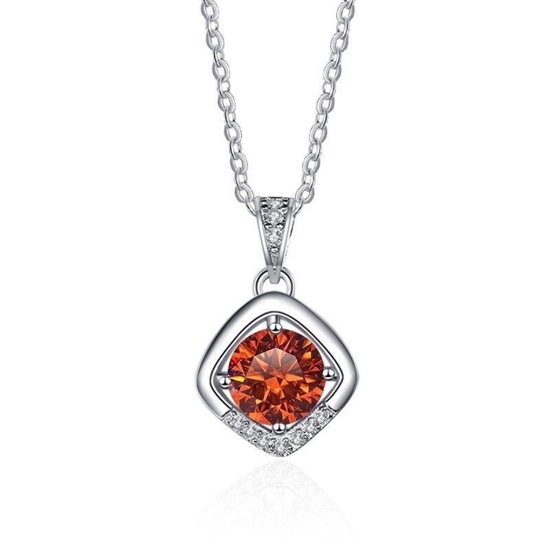 Bague Ringen 1ct VVS D Цветной Муассанит Бриллиантовое Ожерелье Для Женщин Серебро 925 Ювелирные Изделия Женский Простой Темперамент Цепочка На Ключицу