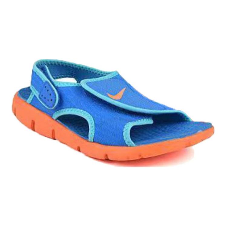 Nike Sunray Adjust 4 Легкие Удобные Нескользящие Прочные Детские Сандалии Детские Сандалии Синий Оранжевый 386518-418