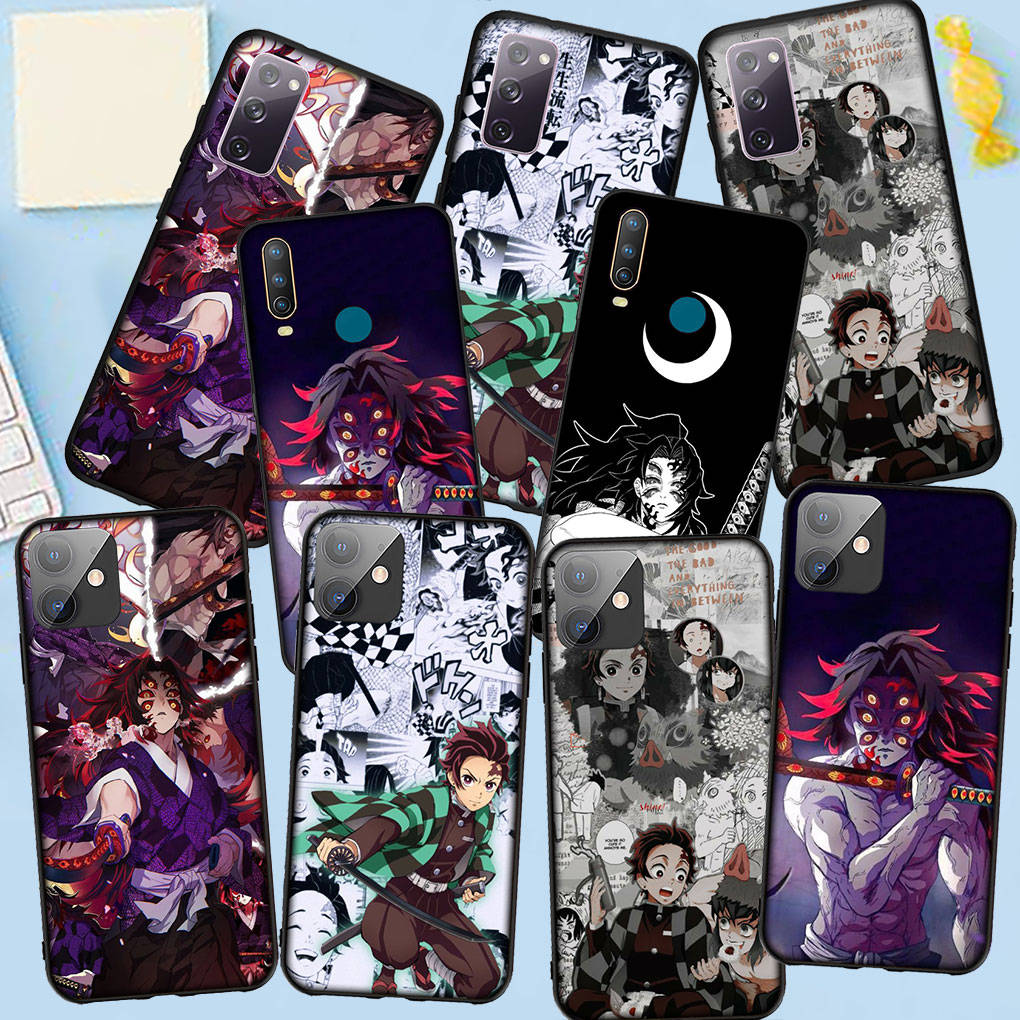 Чехол для телефона Samsung Galaxy S25 S24 S23 iPhone 16 15 Xiaomi Redmi Note 14 13 12 16E X Pro Max OPPO Moto Huawei Kokushibo Demon Slayer Tanjirou Cover