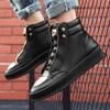 Fashion Hot Sale White High Top Sneakers Men Leather Casual Sneakers Fashion Zipper Design Ankle Boots Men Rock Street Hip Hop Shoes Men