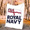 Royal Navy Flannel Blanket Soft Warm All-Season Throw, Design for Camping, Car Travel, Hiking Sofa, Bed, Office Perfect Gift for Parties