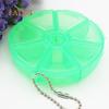Round Shape 7 Grids Medicine Pill Plastic Storage Box Dispenser Holder Organizer Health Care