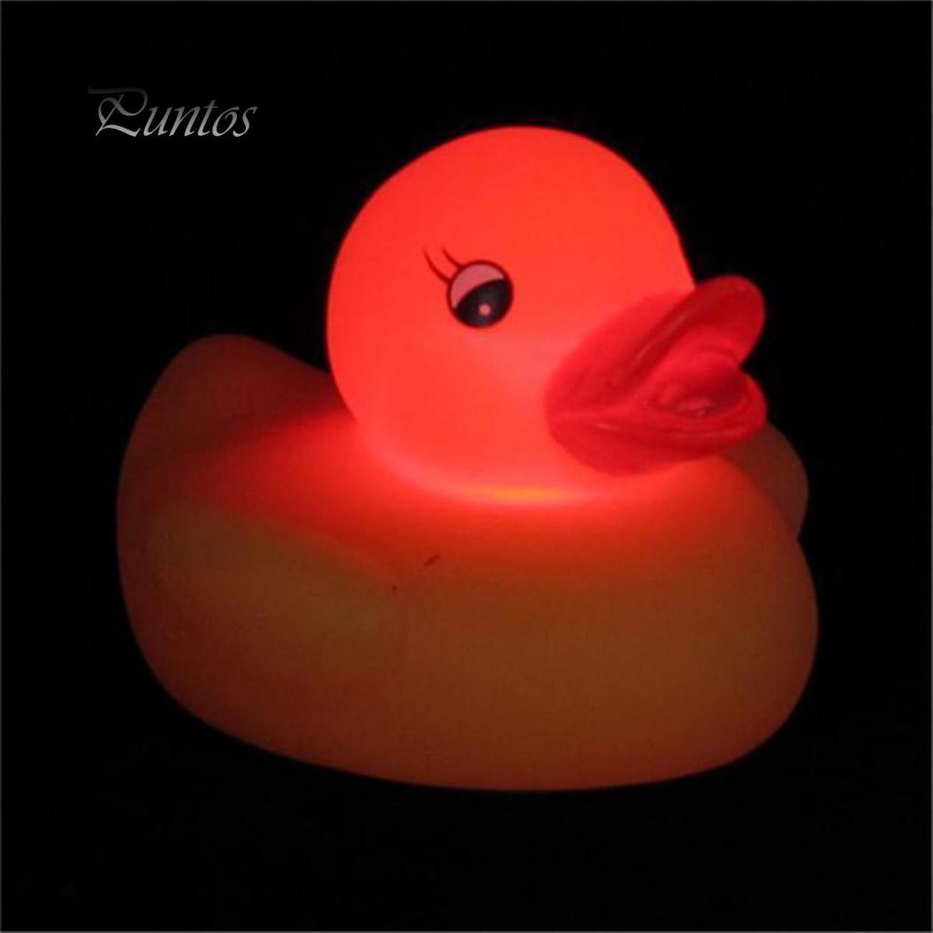 Виниловая светодиодная игрушка-уточка для ванны для новорождённых малышей