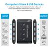 Селектор-переключатель Chenyang USB KVM для совместного использования 4 компьютеров, 4 USB-устройств для клавиатуры, мыши, сканера, принтера 2.0