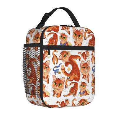 Изолированная сумка-ланчбокс Warriors Fireheart Rusty Cats Уникальный дизайн Мультяшный Термосумка для ланча с ручкой Для школы