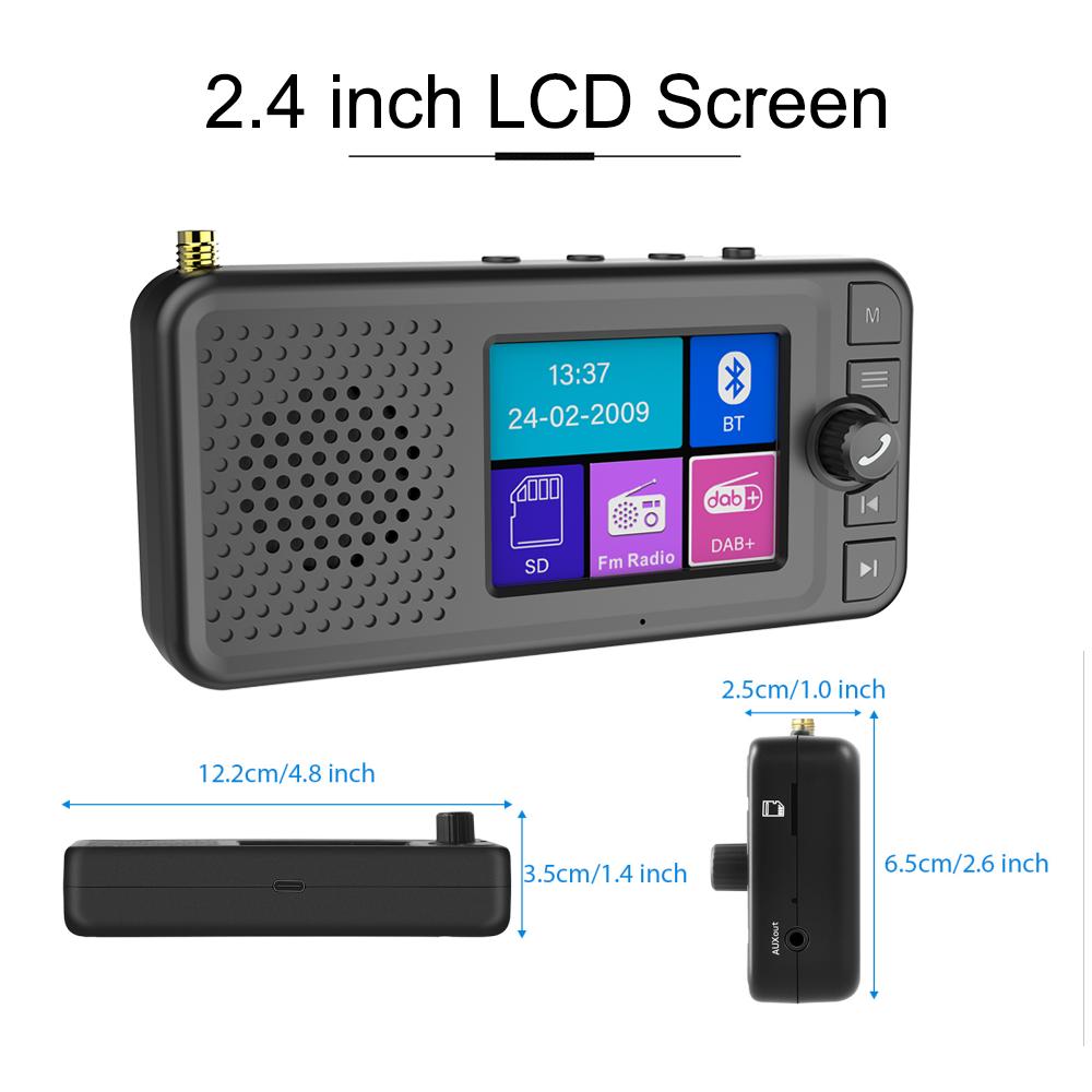 2.4-inch Color LCD DAB/DAB+ Radio Receiver Bluetooth-compatible MP3 Player FM Car Digital Signal Broadcasting For European Cars