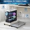 Height Increasing Computer Case Bracket With Caster Wheels Main Unit Base Tray Gaming Office