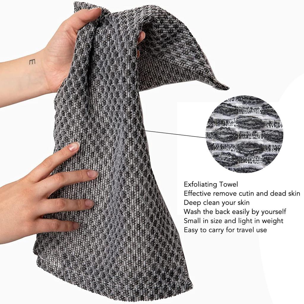 Exfoliating Towel Facial Body Skin Scrub Carbon Fiber Washcloth Back Cleaning Bath Towel
