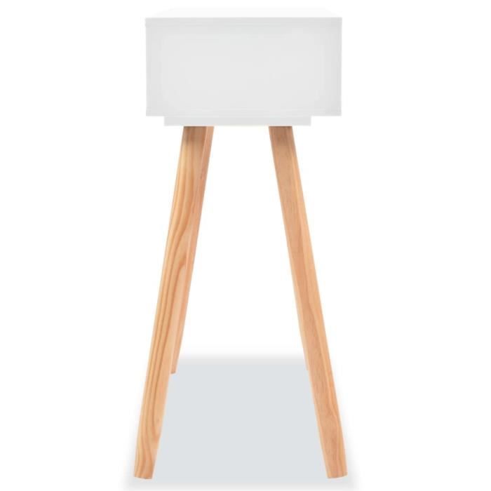 VidaXL Console Table Solid Pine Wood 80 X 30 X 72 Cm White