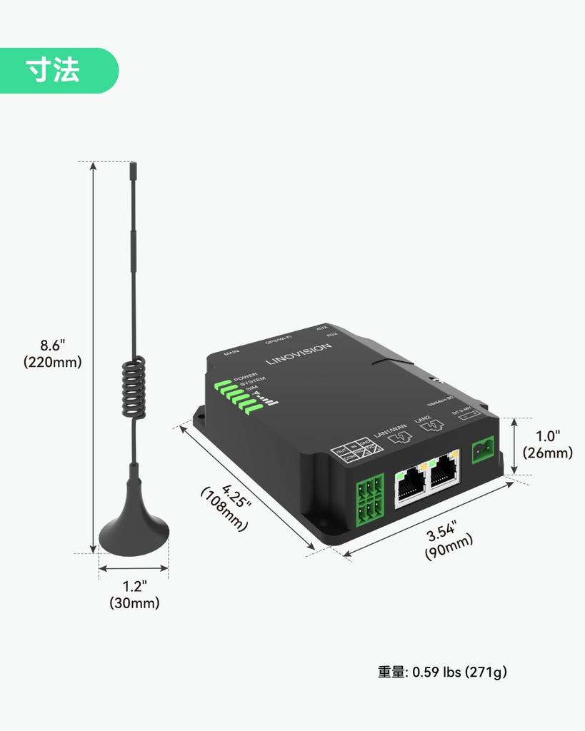 LINOVISION Industrial 4G LTE Router with Cat4 Cellular Dual SIM PoE Output Can be Used for M2M Can be Applied to IoT Powered Wi-Fi, Router, Card,