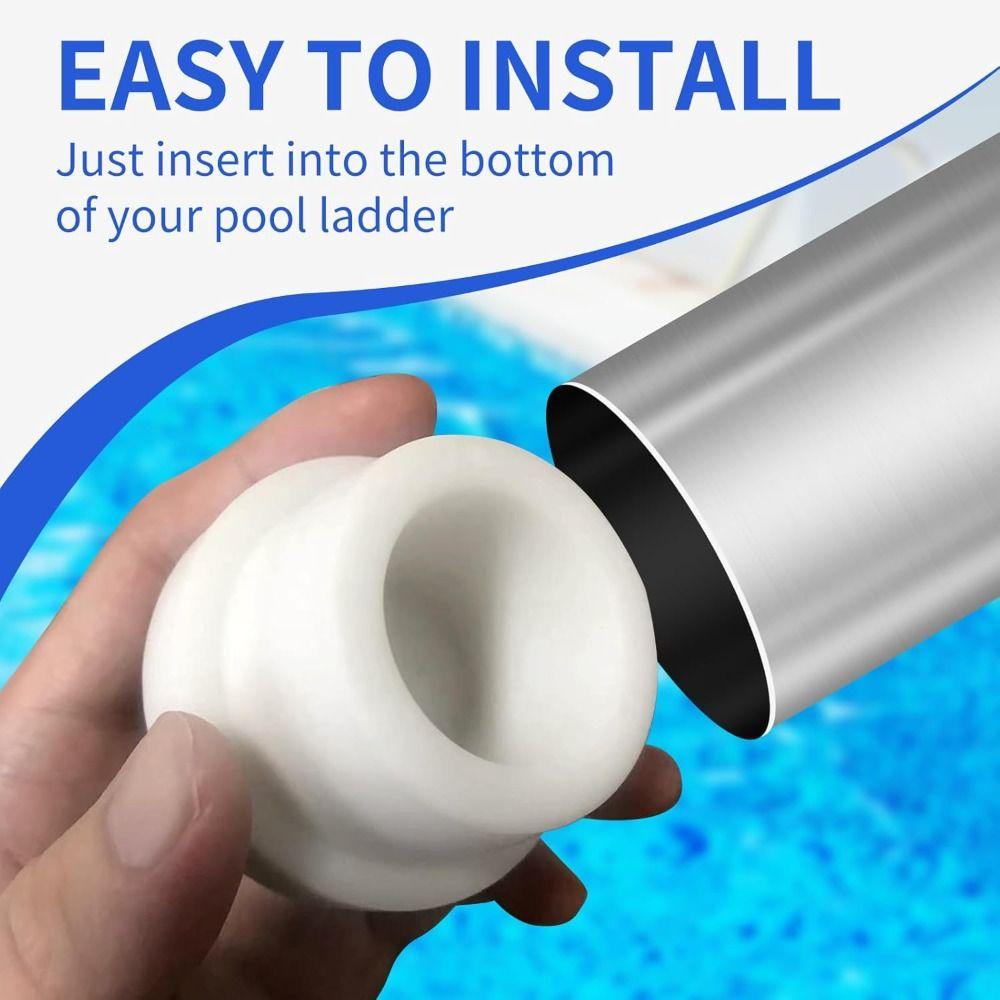 Rubber Pools Ladder Caps White End Plugs New Pools Ladder Bumpers Inground Pools Ladder