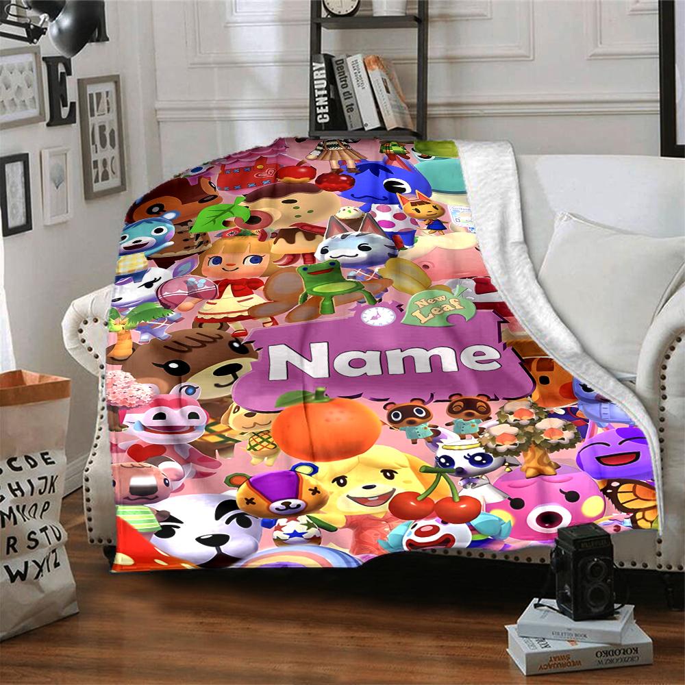 Customiz Name Personality Animal Crossing (2) Blanket Soft &Warm Sofa Office Bed Travel Lunch Break Blanket, Gift Suitable for All Seasons