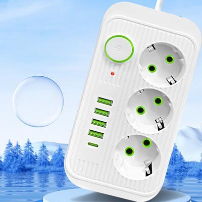 Удлинитель 2 м Сетевой фильтр с защитой от перенапряжения 4 USB-порта Умный дом Универсальная вилка Расширение