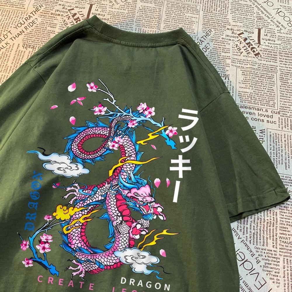 Dragon Create Auspicious Clouds Men Women T Shirt Pattern Sweat Clothes Pattern Summer New Tops O-Neck Couple Tshirts
