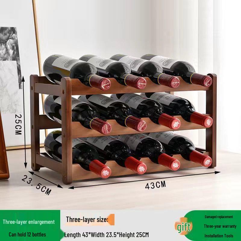 Modern Solid Wood Red Wine Display Rack