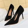 Bigtree Fashion Thin Heel 10.5CM Super High Heel Suede Shallow Mouth Pointed Sexy Single Shoe